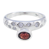 Kristine sterling silver ring with faceted red oval stone and pave accents red halo ring for women